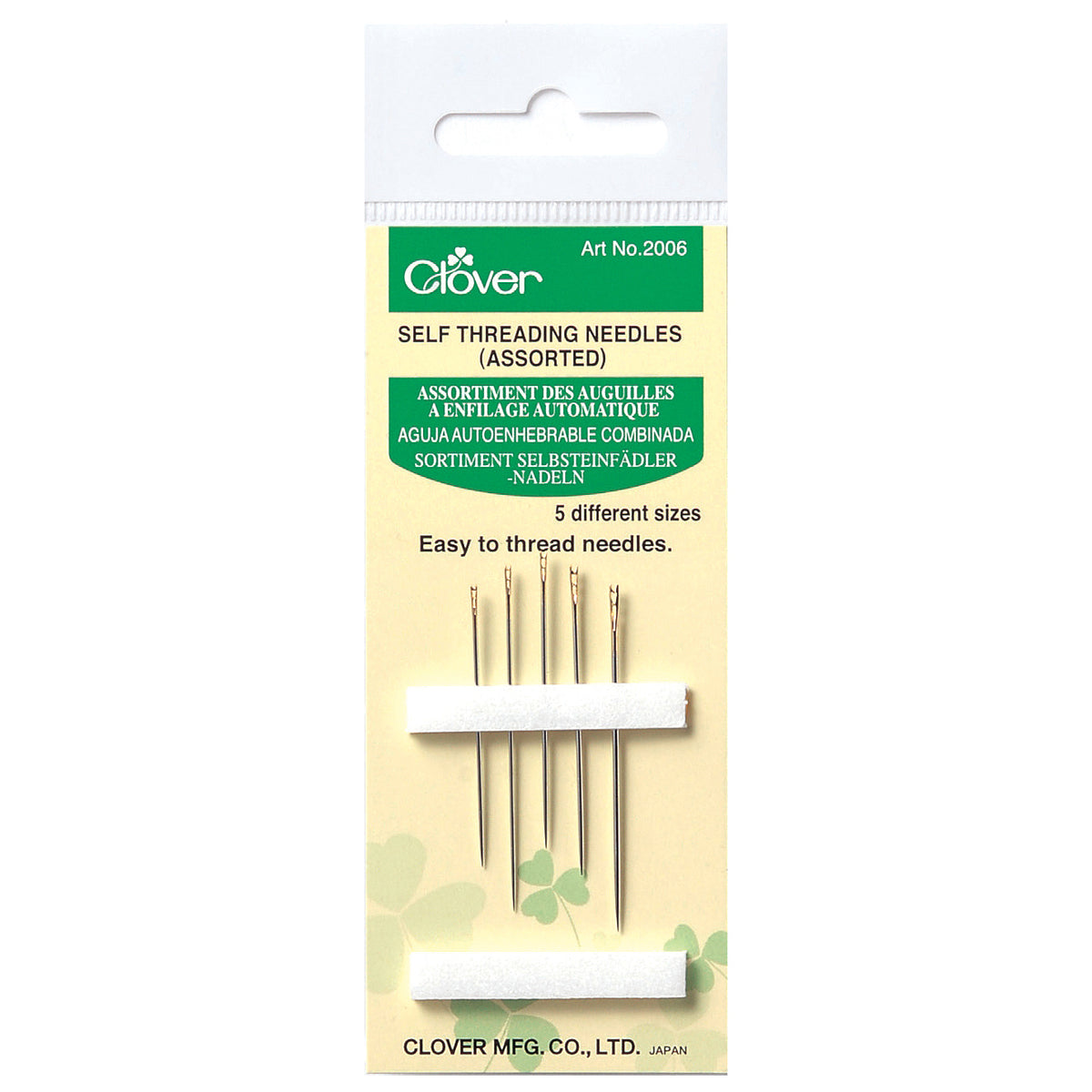 Clover Self Threading Hand Sewing Needles Purple Stitches