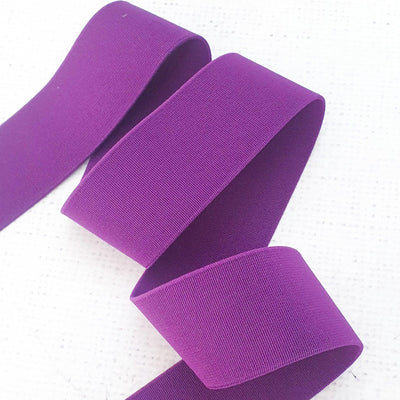 38mm / 1.5" PURPLE soft waistband elastics - Purple Stitches