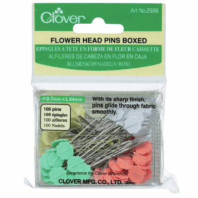 Clover Flower Head Pins - Box of 100 - Purple Stitches