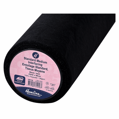 Standard Medium Iron-On Interfacing - Black - Shop online and in store at Purple Stitches, Basingstoke, Hampshire UK