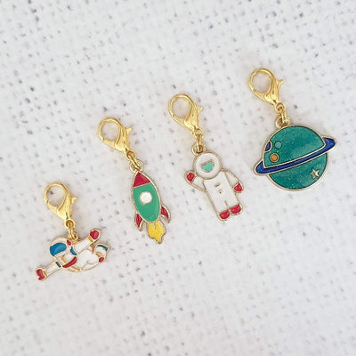 Space Theme Zipper Charm - Shop online and in store at Purple Stitches, Basingstoke, Hampshire UK
