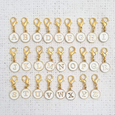White Alphabet Zipper Charm - Shop online and in store at Purple Stitches, Basingstoke, Hampshire UK