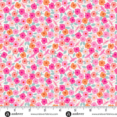 Memories Unfold fabric collection by Stephanie Organes – modern floral cotton prints in bold colours from Andover Fabrics, ideal for vibrant quilts and projects, SKU:A-1428-ET