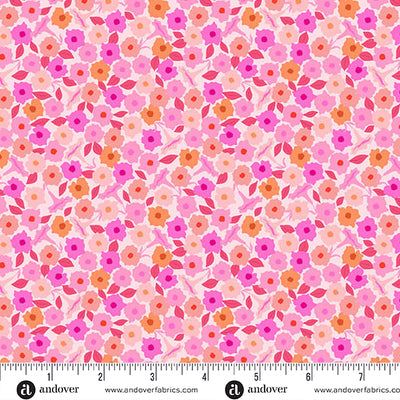 Memories Unfold fabric collection by Stephanie Organes – modern floral cotton prints in bold colours from Andover Fabrics, ideal for vibrant quilts and projects, SKU:A-1428-LE