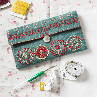 Sewing Pouch Felt Craft Mini Kit – Complete DIY sewing kit with felt, thread, needle, stuffing, and instructions to make your own mini pouch – SKU EMSEW1O