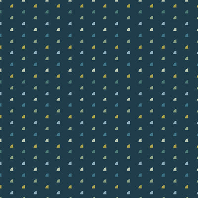 iny Moon Nova fabric (SKU: EVO60400) by Suzy Quilts for Art Gallery Fabrics — 100% premium quilting cotton, approx. 44/45in wide and 125 g/sqm; modern tiny half-moon/dot motif in the Evolve collection palette (Nova blues with coordinating greens/yellows); perfect for quilting, dressmaking, home décor and craft sewing.