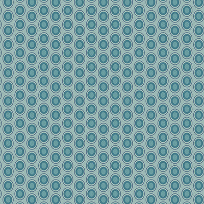 Dungaree Dots - Oval Elements - Art Gallery Fabrics, SKU: AGFOE938. A bold modern print with deep blue ovals on a teal background. OEKO-TEX certified cotton fabric ideal for quilting, dressmaking, and stylish sewing projects.

