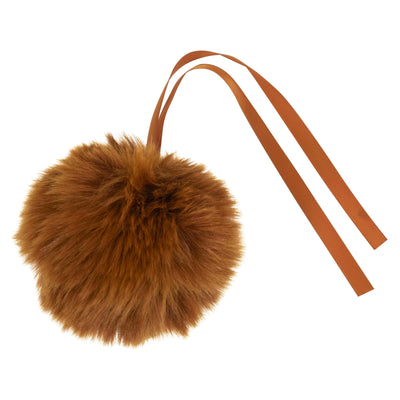 brown Faux Fur Pom Pom 11cm – Soft, fluffy pom pom accessory for hats, scarves, bags, keyrings, and crafts – available in multiple colours