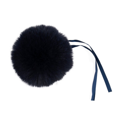 navy blue Faux Fur Pom Pom 11cm – Soft, fluffy pom pom accessory for hats, scarves, bags, keyrings, and crafts – available in multiple colours