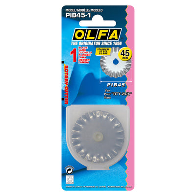 Olfa Rotary Pinking Blade 45mm – Pack of 1 Precision Cutter Refills | SKU: PIB45-1
