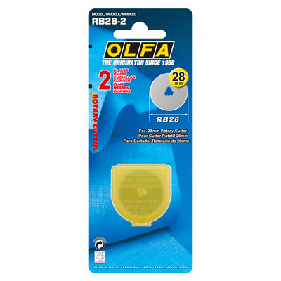 Olfa Rotary Blade 28mm – Pack of 2 Precision Cutter Refills | SKU: RB28-2