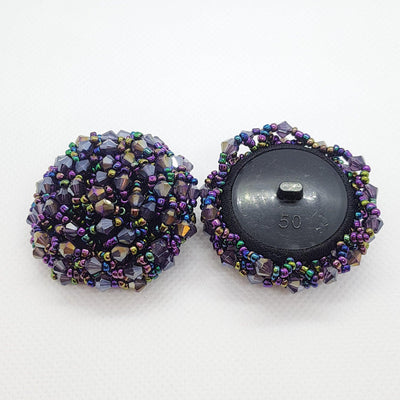 43mm Bead Cluster Button - Purple - Purple Stitches