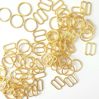 12mm Gold colour Bra rings and sliders - Purple Stitches