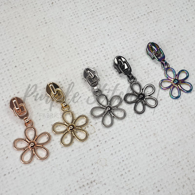 Flower zipper charms/zipper pulls-flower set of zipper charms flower purse  dangles
