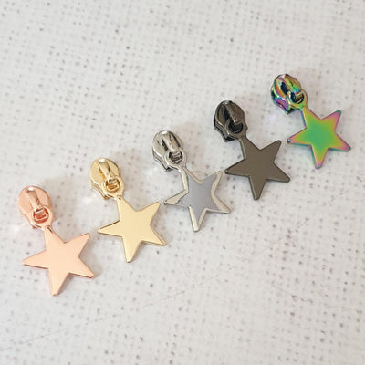 Solid Star Pull - Size 5 Zip slider - Shop online and in store at Purple Stitches, Basingstoke, Hampshire UK