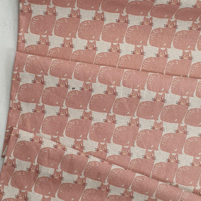 Cat in Pink - Japanese Fabrics - Purple Stitches