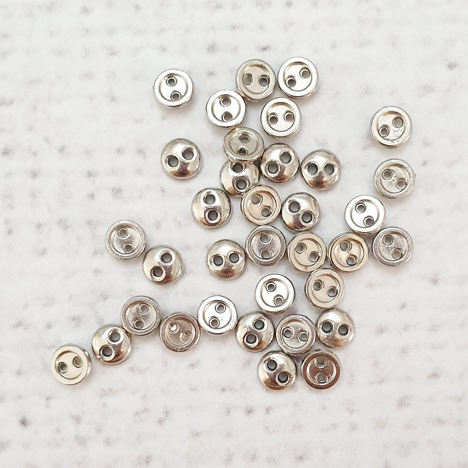 Micro Mini Round Black Buttons, 4mm