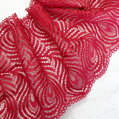Red Feather Non Stretch Lace - 16cm - Shop online and in store at Purple Stitches, Basingstoke, Hampshire UK