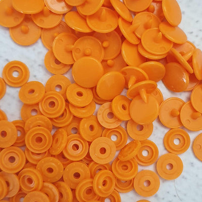 Carrot Orange KAM Snap - Size 16 - Purple Stitches