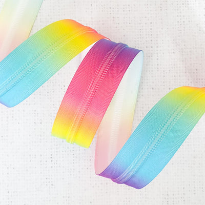 Rainbow Zipper Tape with Rainbow Coil Teeth - Size 5 Zip - Shop online and in store at Purple Stitches, Basingstoke, Hampshire UK