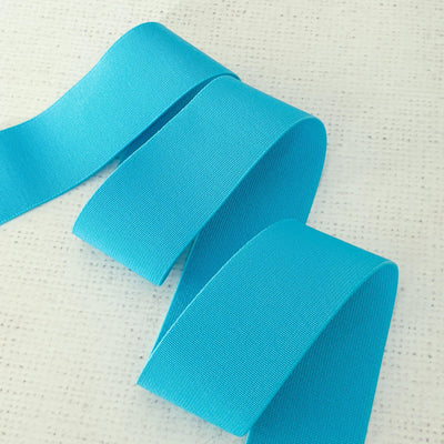 38mm / 1.5" SKY BLUE soft waistband elastics - Purple Stitches