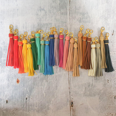 PU Leather Tassels Zipper Charm - Shop online and in store at Purple Stitches, Basingstoke, Hampshire UK