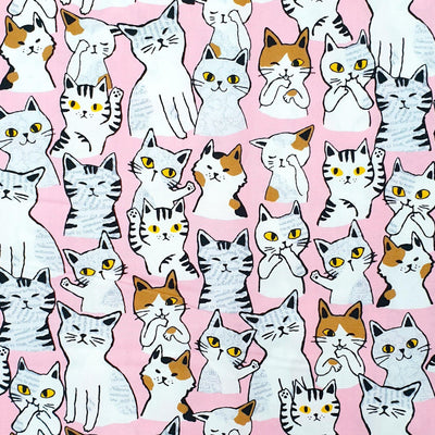 Cat in Pink - Sevenberry Fabric - Purple Stitches