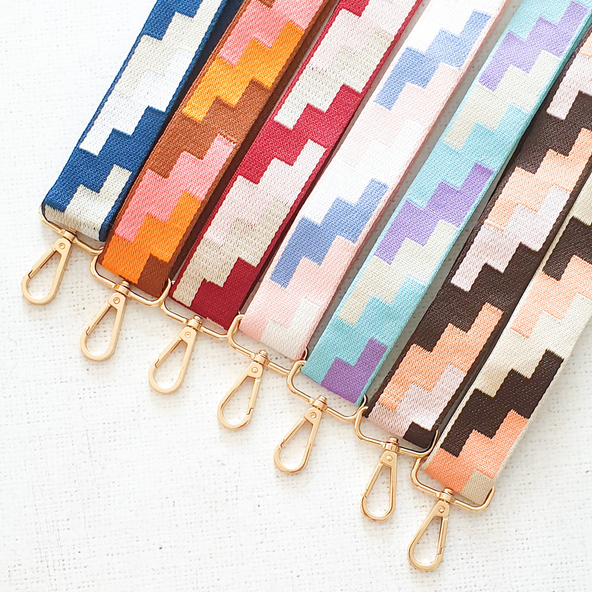 Woven Bag Straps Purple Stitches