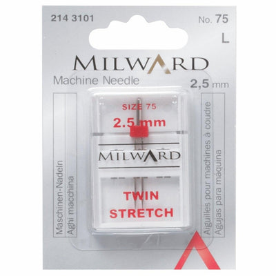 Twin Stretch Needle 75/11 2.5mm - Shop online and in store at Purple Stitches, Basingstoke, Hampshire UK