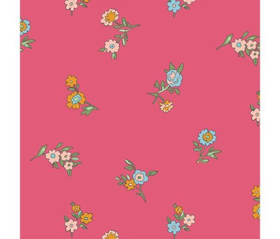 Remnant - 125cm x 110cm - Little Vine in Pink Liberty Cotton - Shop online and in store at Purple Stitches, Basingstoke, Hampshire UK