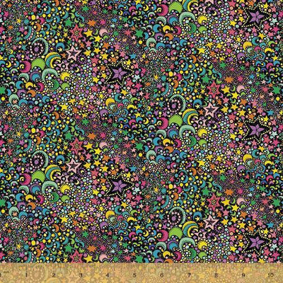 Galatic Black Cotton Jersey - Paradiso - Sally Kelly - Purple Stitches
