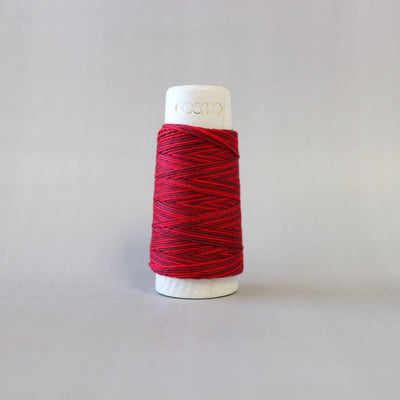 Cranberry Red 401 - Hidamari Sashiko Thread - Purple Stitches