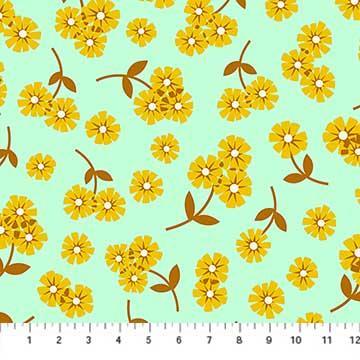Retro Daisy in Mint - Butterscotch - Shop online and in store at Purple Stitches, Basingstoke, Hampshire UK