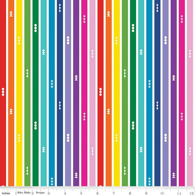 Rainbow Stripe White - Colour Me Happy - Shop online and in store at Purple Stitches, Basingstoke, Hampshire UK