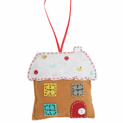 Gingerbread House - Felt Decoration Kit - Purple Stitches