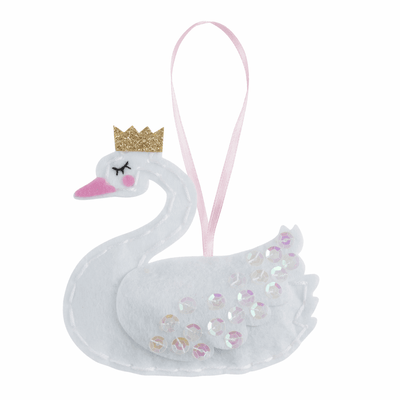 Swan with Crown - Felt Decoration Kit - Shop online and in store at Purple Stitches, Basingstoke, Hampshire UK