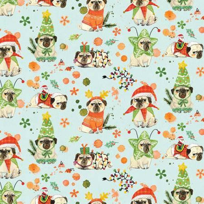 Bah Hum-Pug Christmas - Mariam Bos Collection - Purple Stitches