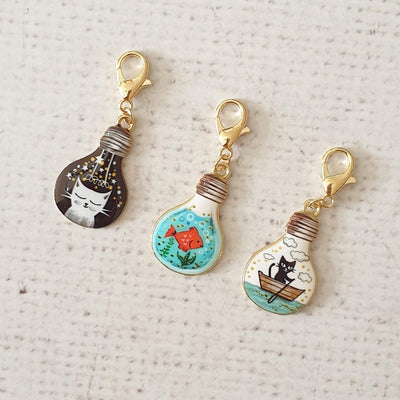 4 Cat Charms for Jewelry Making, Journal Charms 