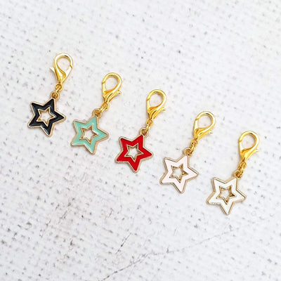 Hollow Star Zipper Charm - Shop online and in store at Purple Stitches, Basingstoke, Hampshire UK