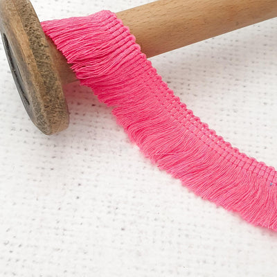 Hot Pink 1" Fringe Trim - Shop online and in store at Purple Stitches, Basingstoke, Hampshire UK